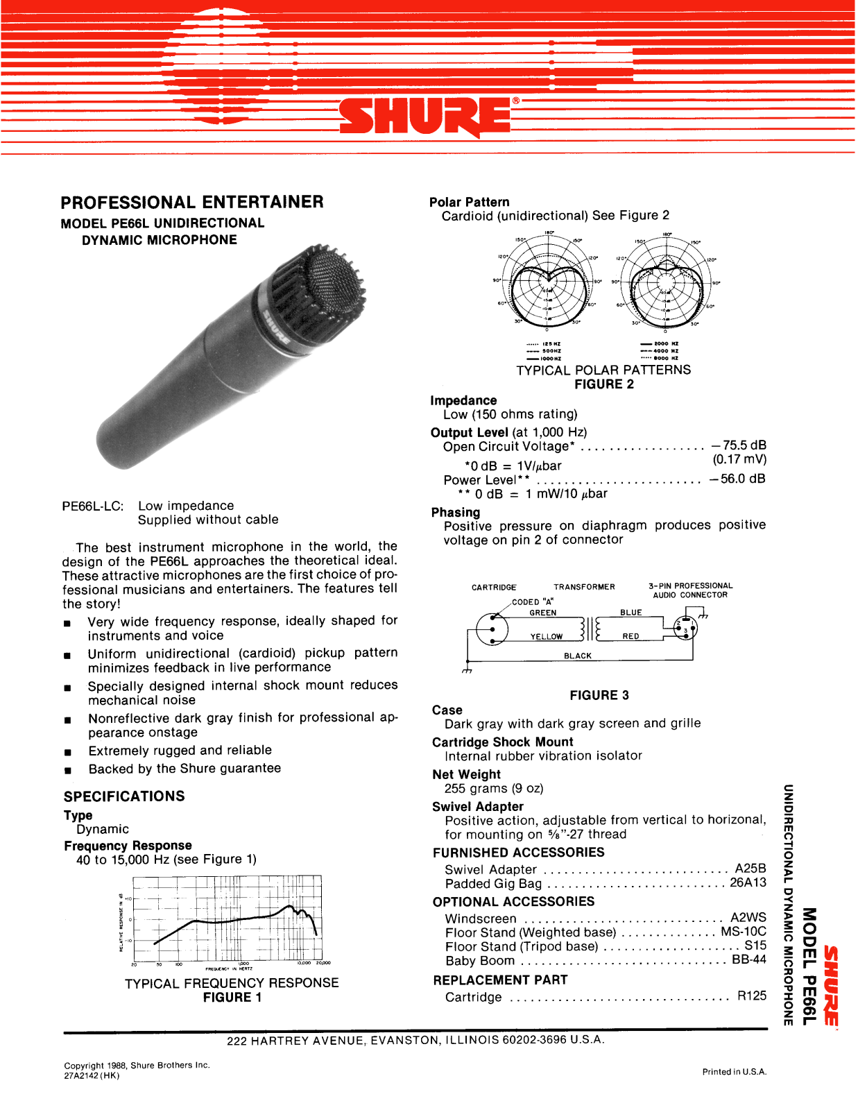 Shure PE66L User Guide