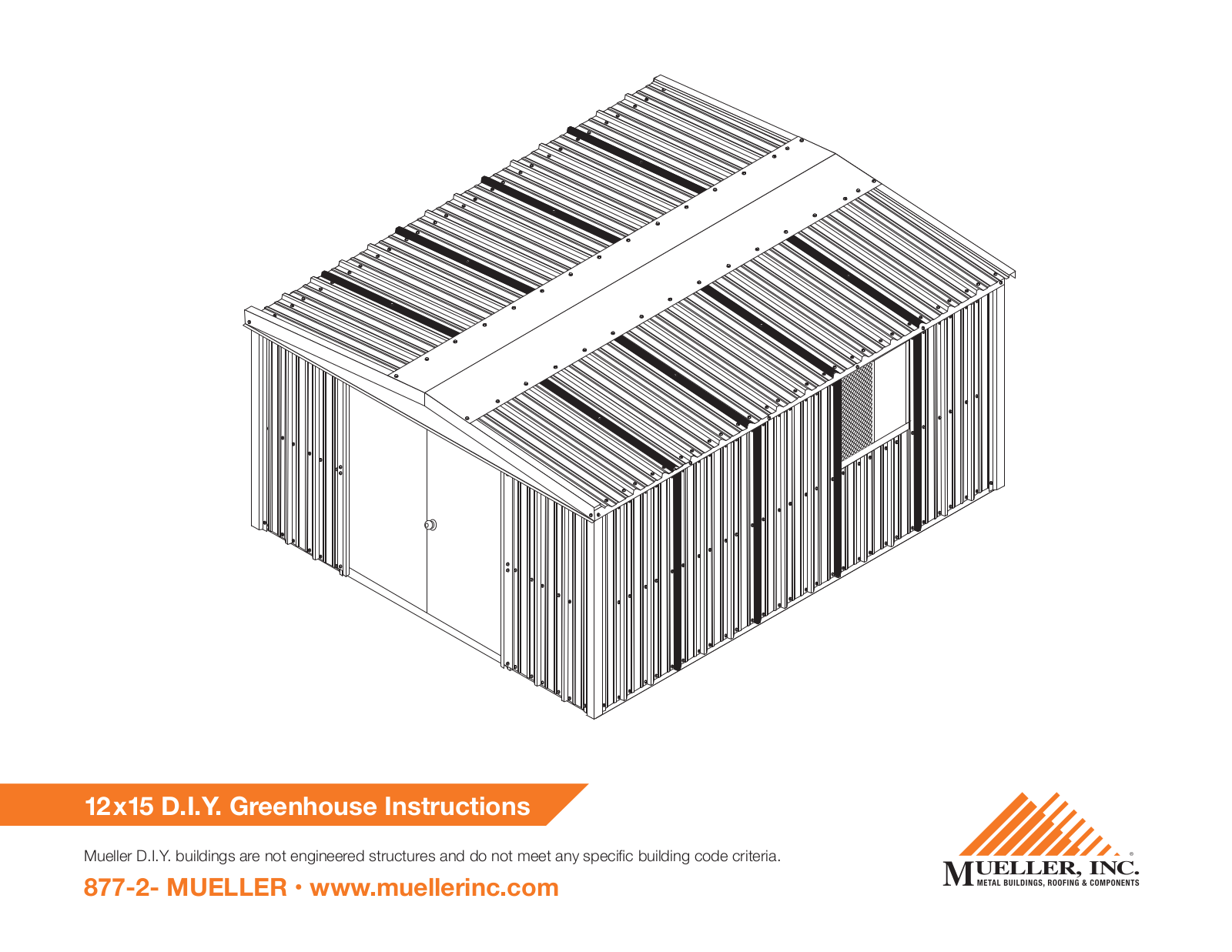 Mueller 12x15 D.I.Y. Greenhouse User Manual