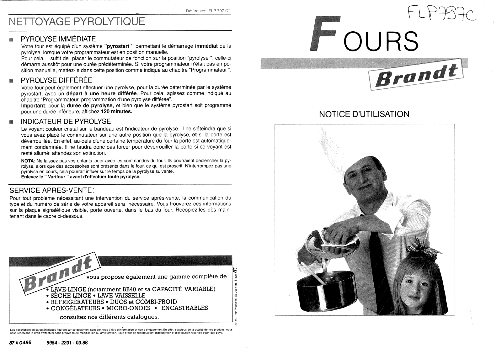 BRANDT FLP797C User Manual