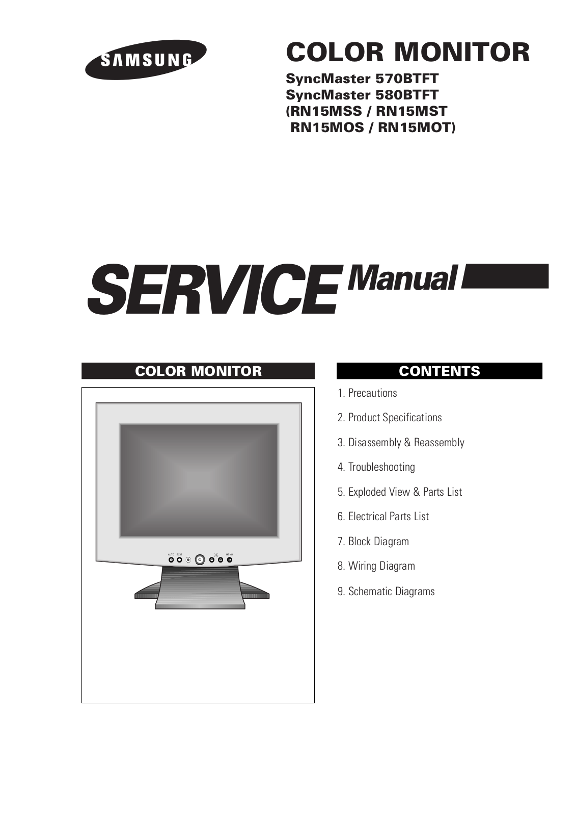 Samsung 570B, RN15MS-MO, 570B-TFT Service Manual