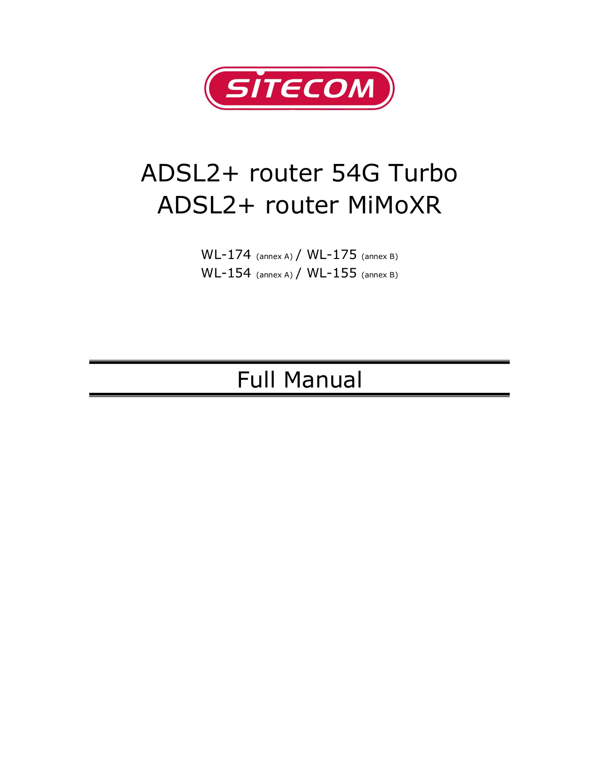 Sitecom WL-174, WL-155, WL-175, WL-154 User Manual