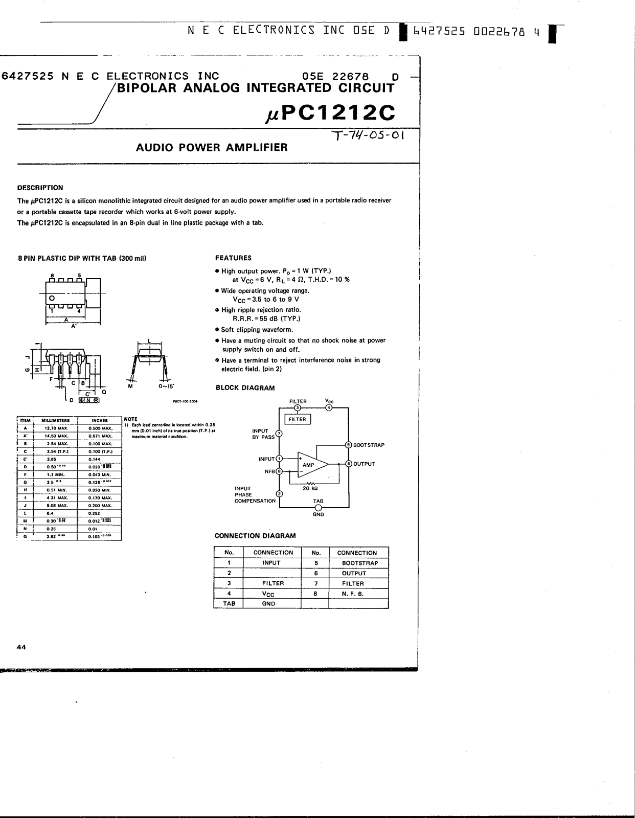 Datasheet UPC1212C Specification - ManualMachine.com