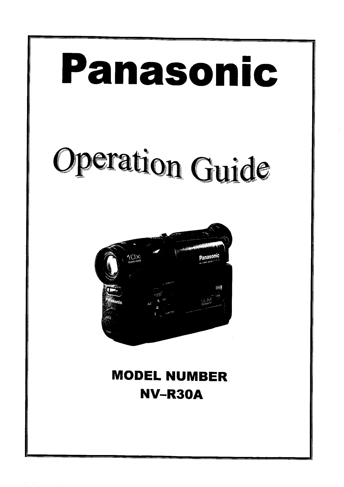 Panasonic NV-R30A Operating Instruction