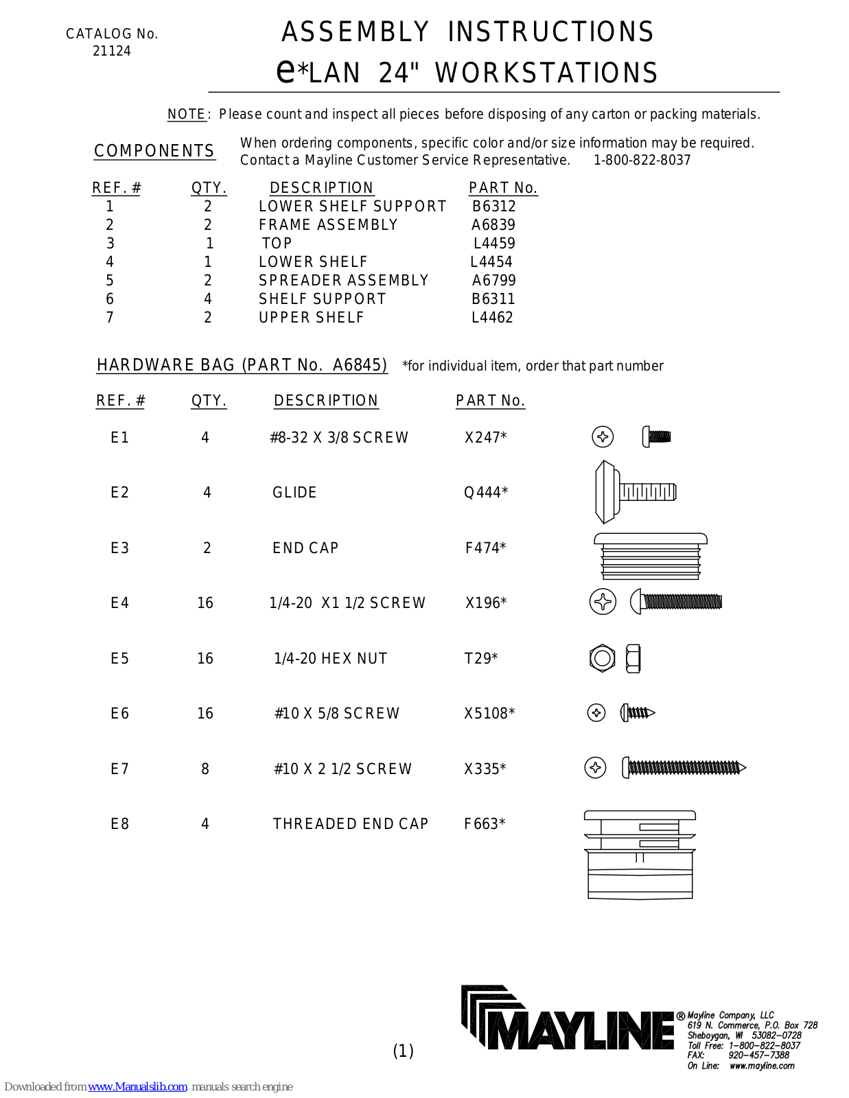 Mayline LAN 24 Assembly Instructions - ManualMachine.com