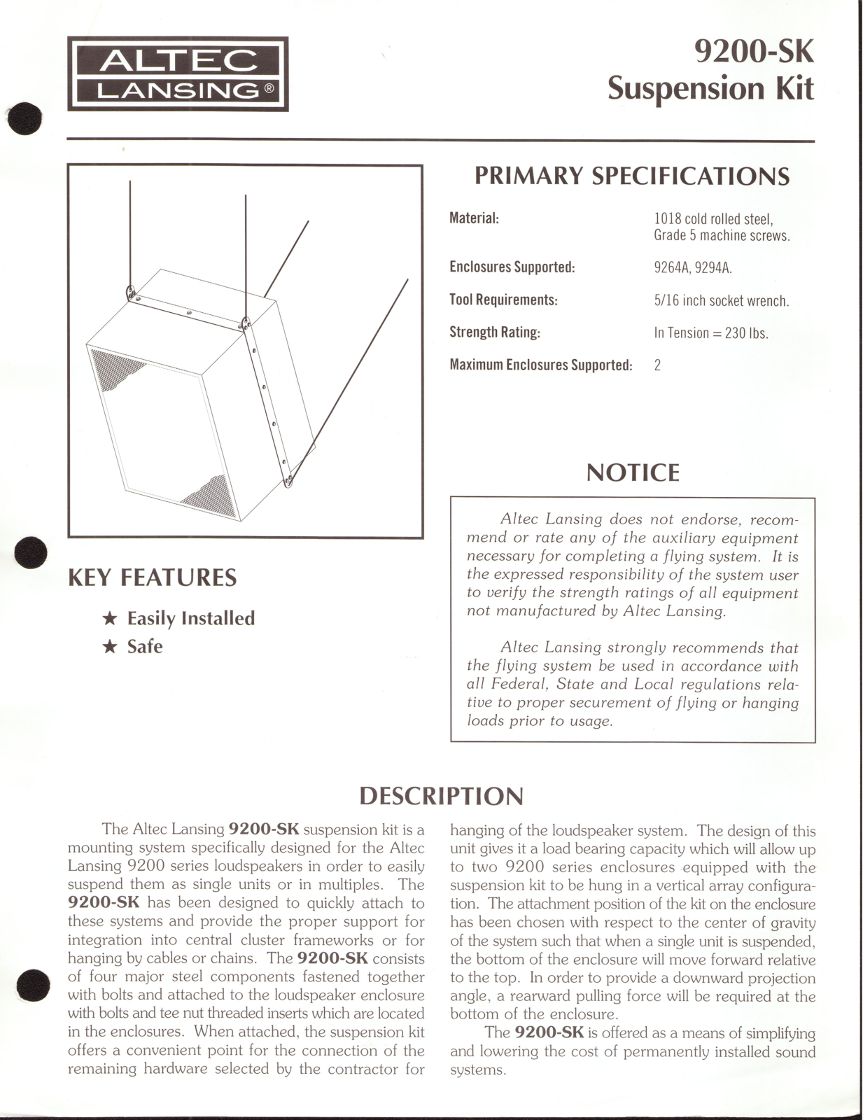 Altec lansing 9200 User Manual