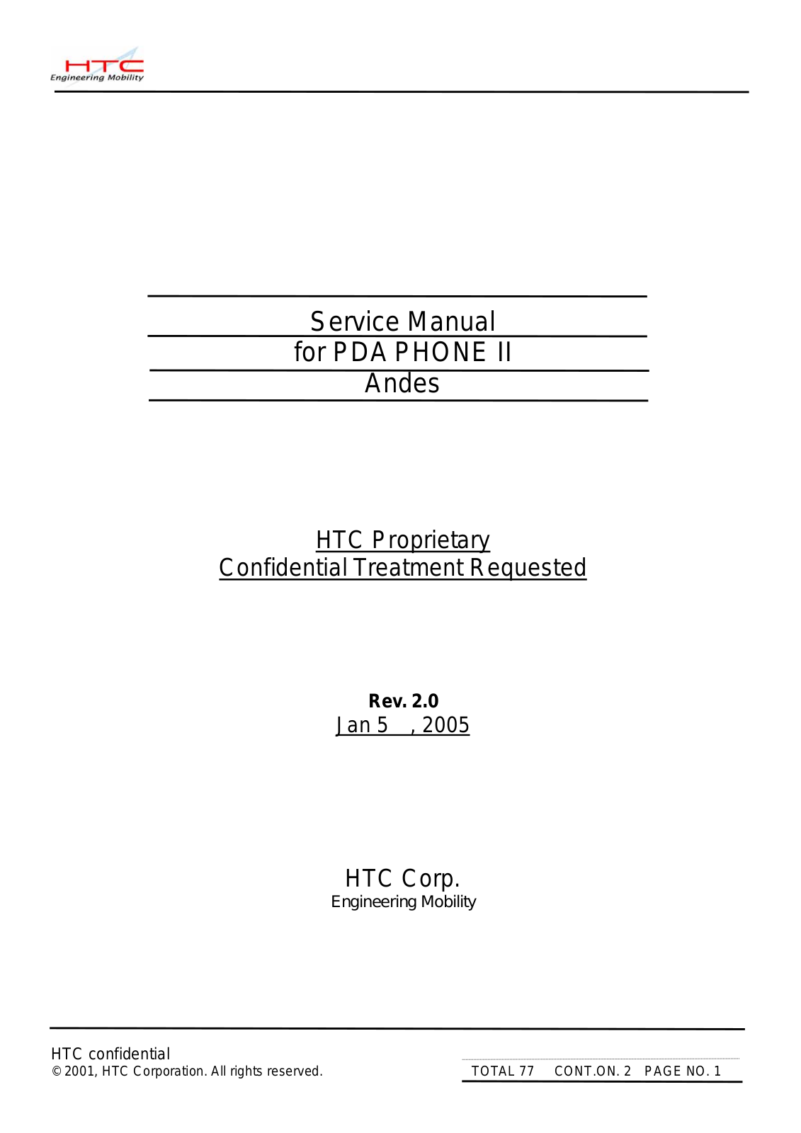 HTC PDA PHONE II, Andes User Manual