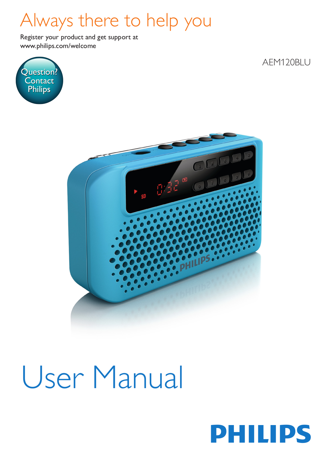 Philips AEM120BLU/00 operating instructions