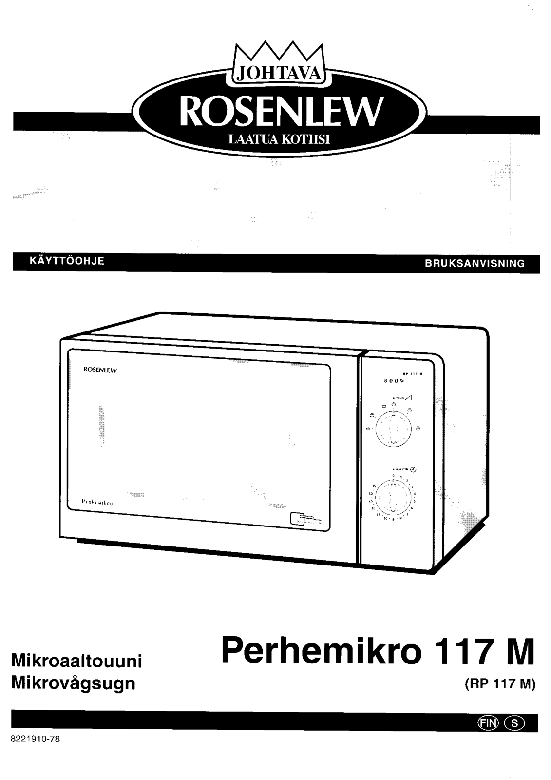 Rosenlew RP117M User Manual