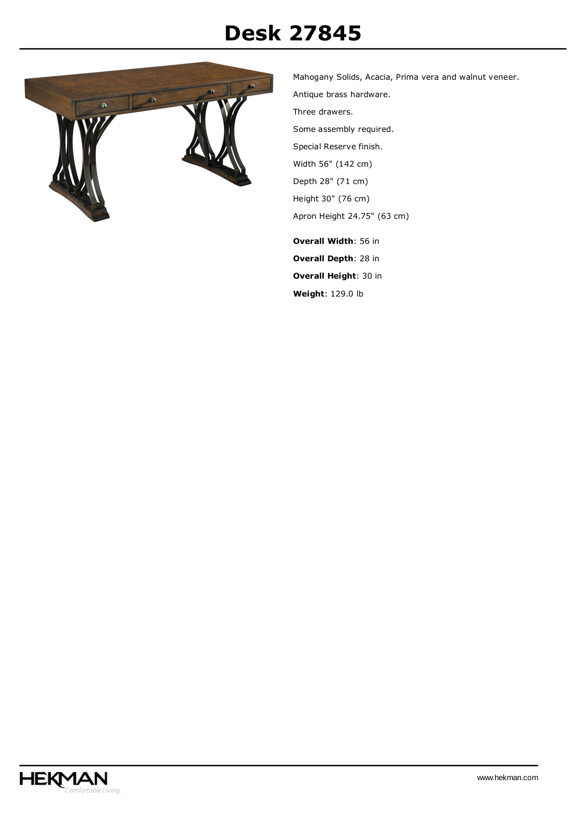 Hekman W002676418 Specifications - ManualMachine.com