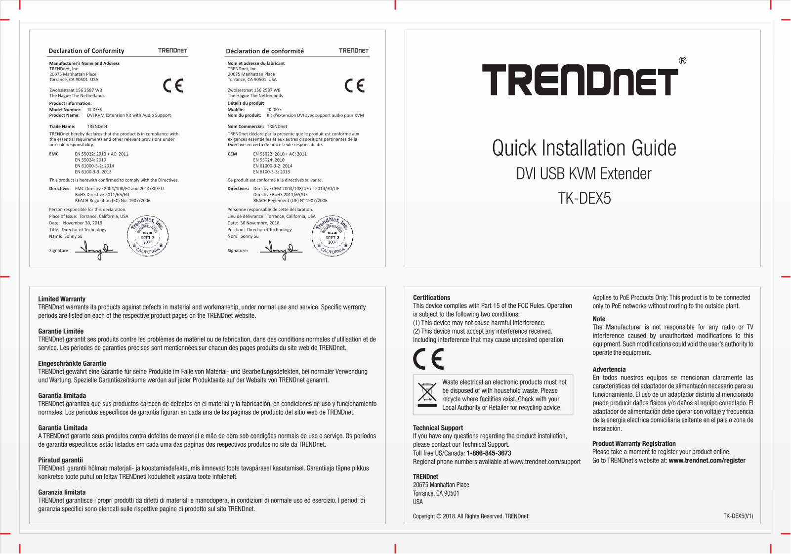 TRENDnet TK-DEX5 Installation Guide