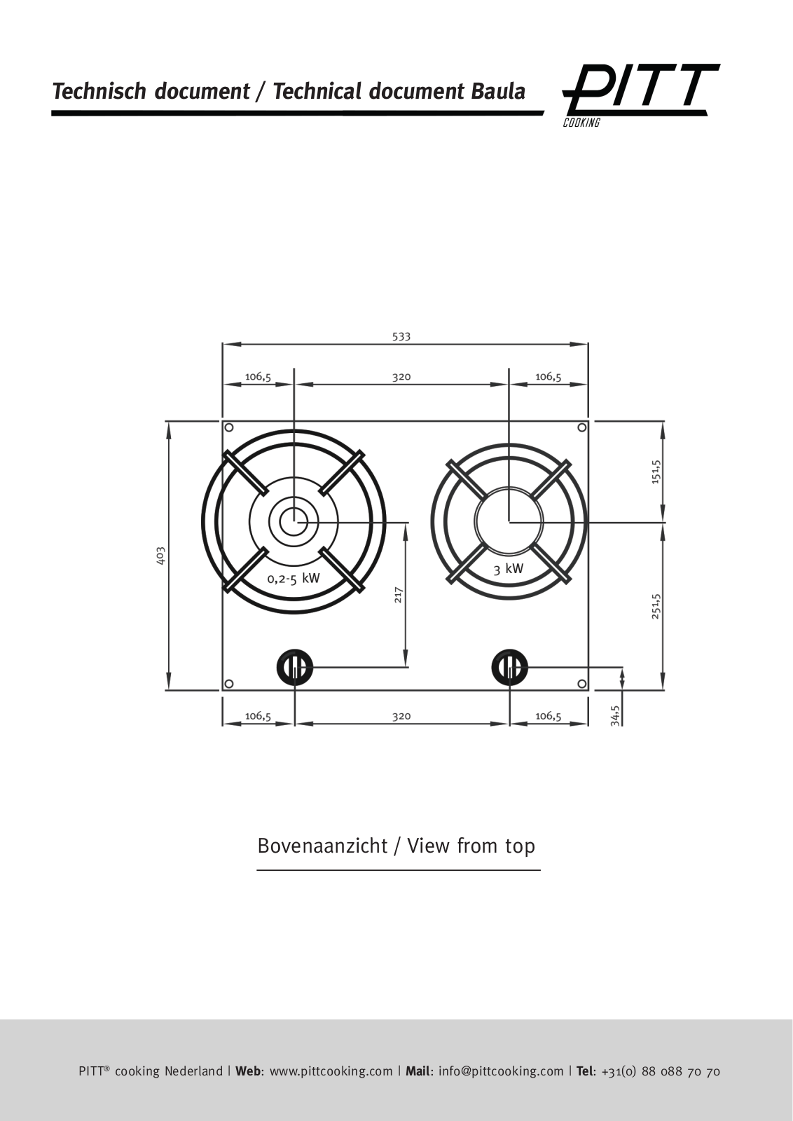 Pitt BAULA-AL, BAULA-BR Specifications Sheet - ManualMachine.com