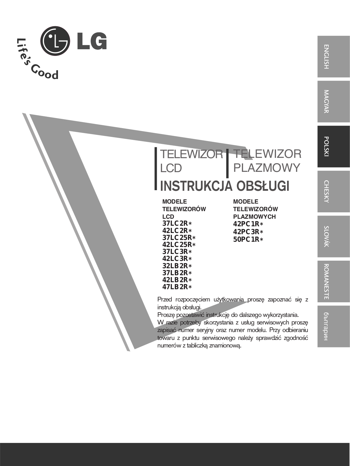 Lg 37LC2R, 42LC2R, 37LC25R, 42LC25R, 37LC3R User Manual