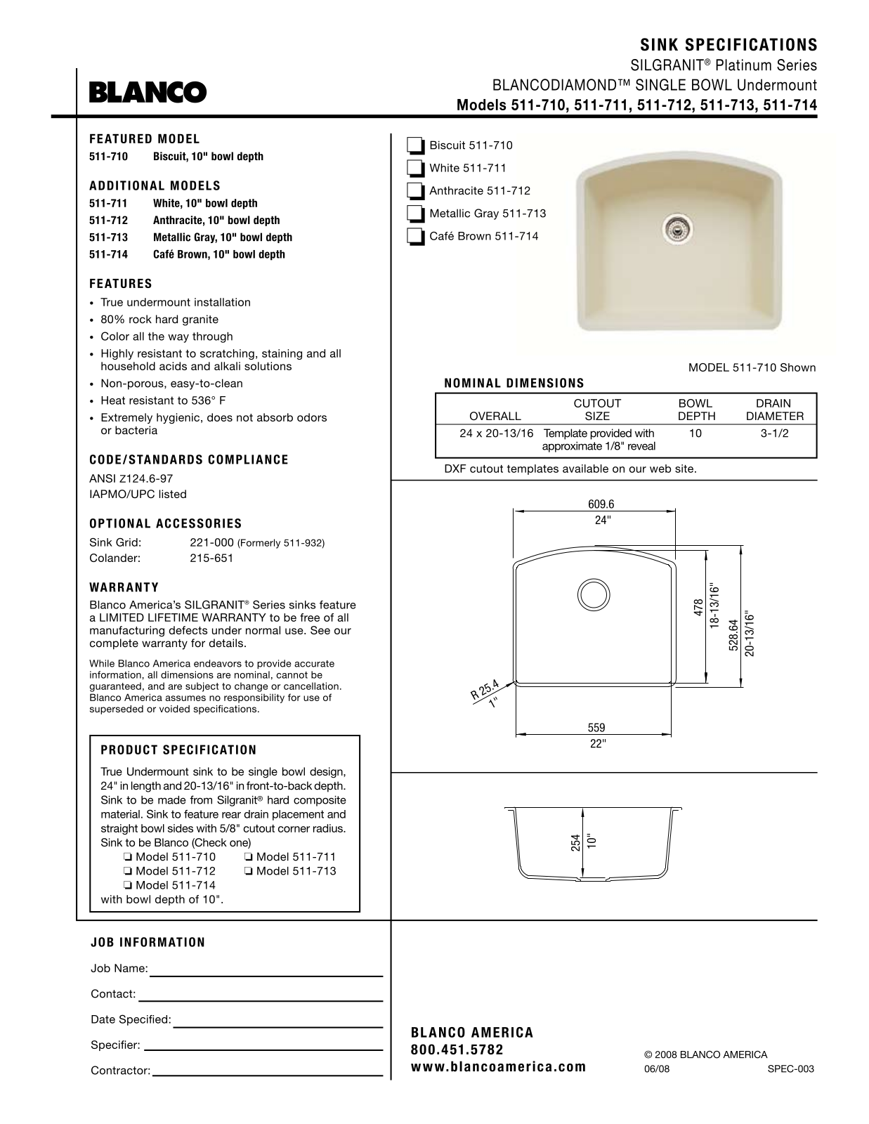 Blanco 511-712, 511-714, 511-710, 511-711, 511-713 User Manual