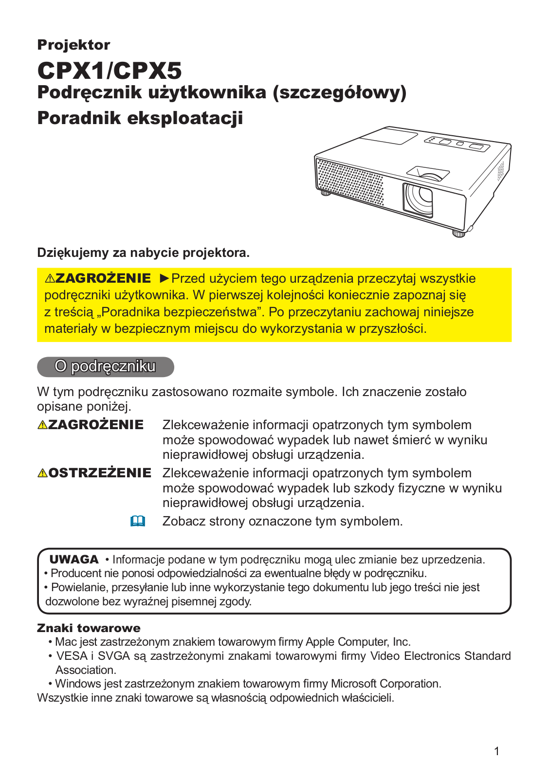 Hitachi CPX1WF User Manual