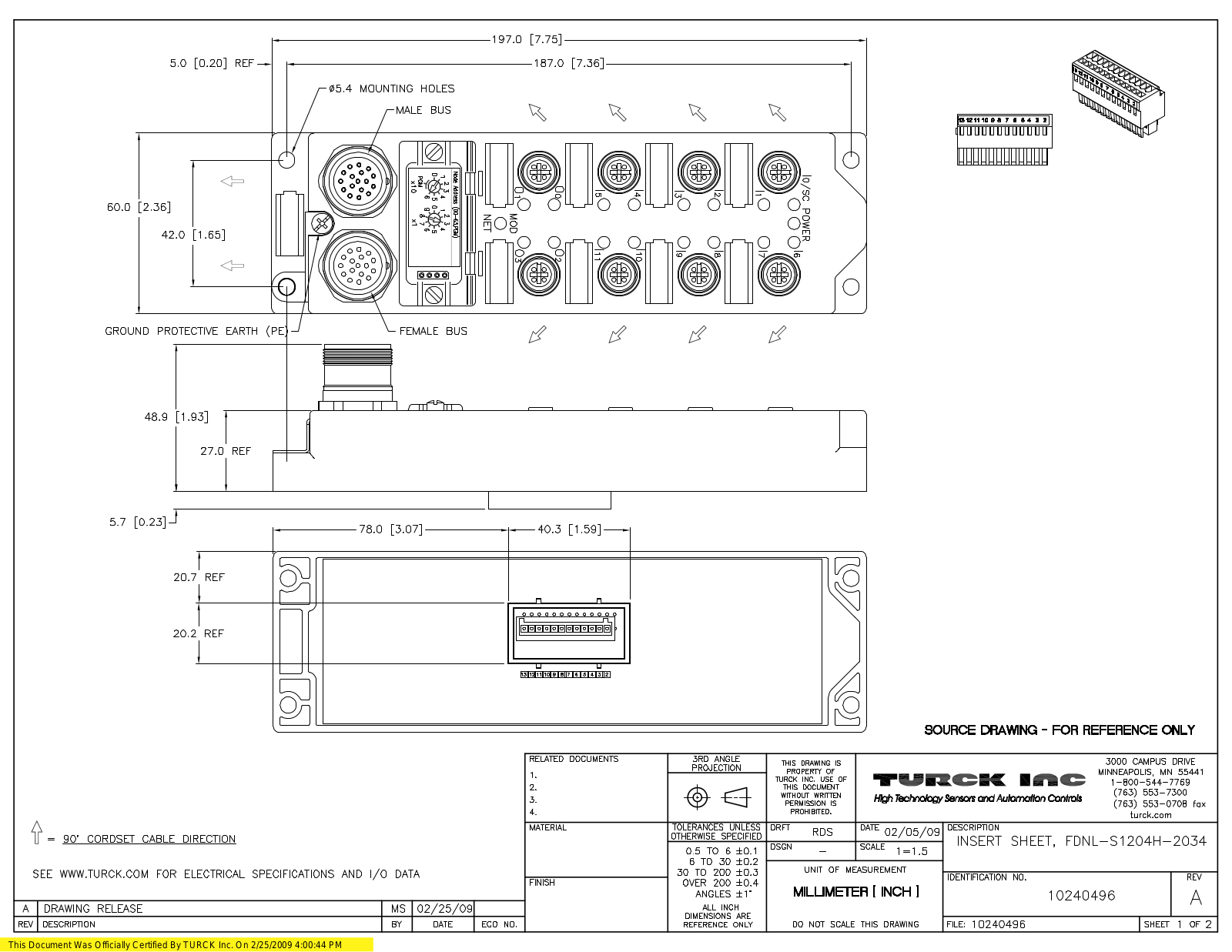 Turck FDNL-S1204H-2034 Data Sheet