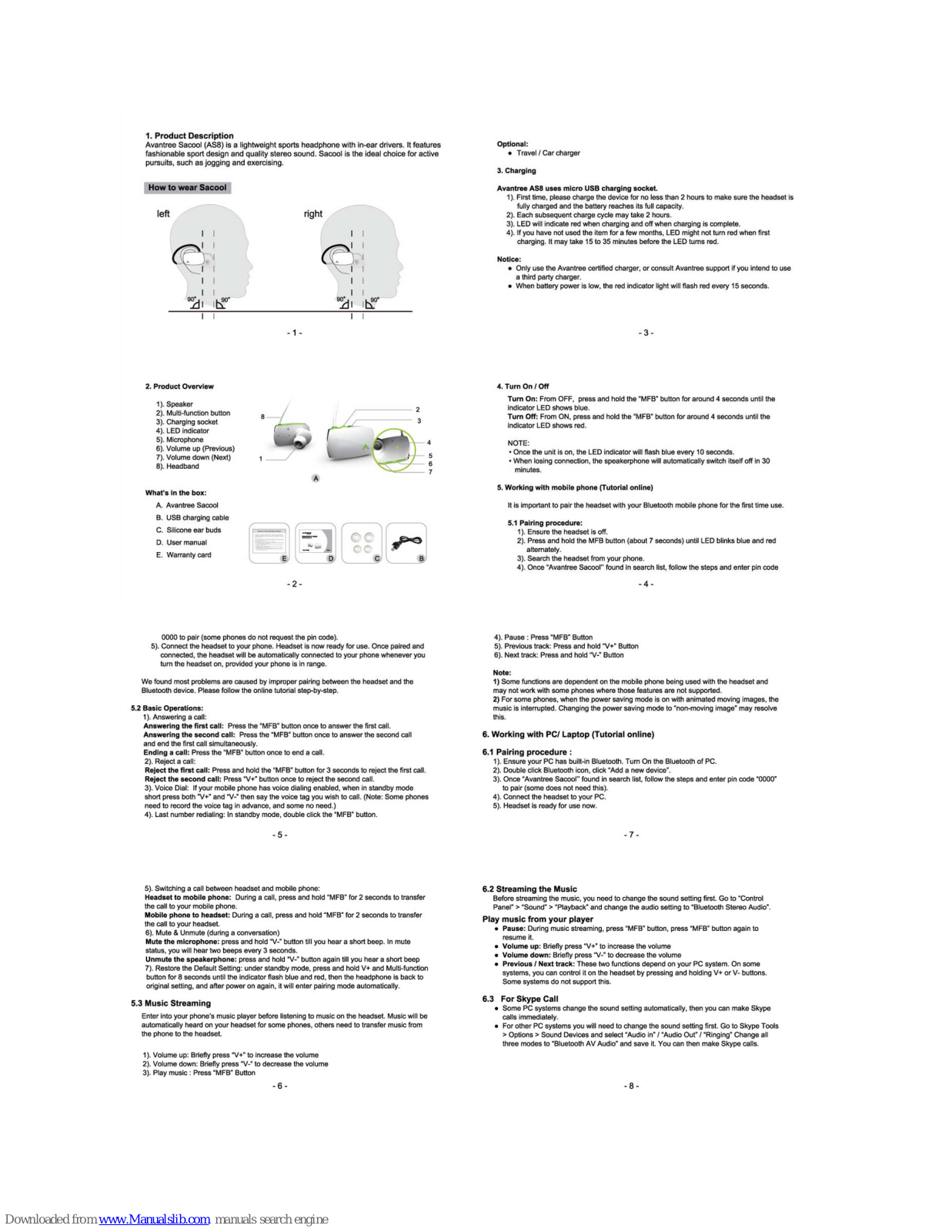 Avantree Sacool User Manual