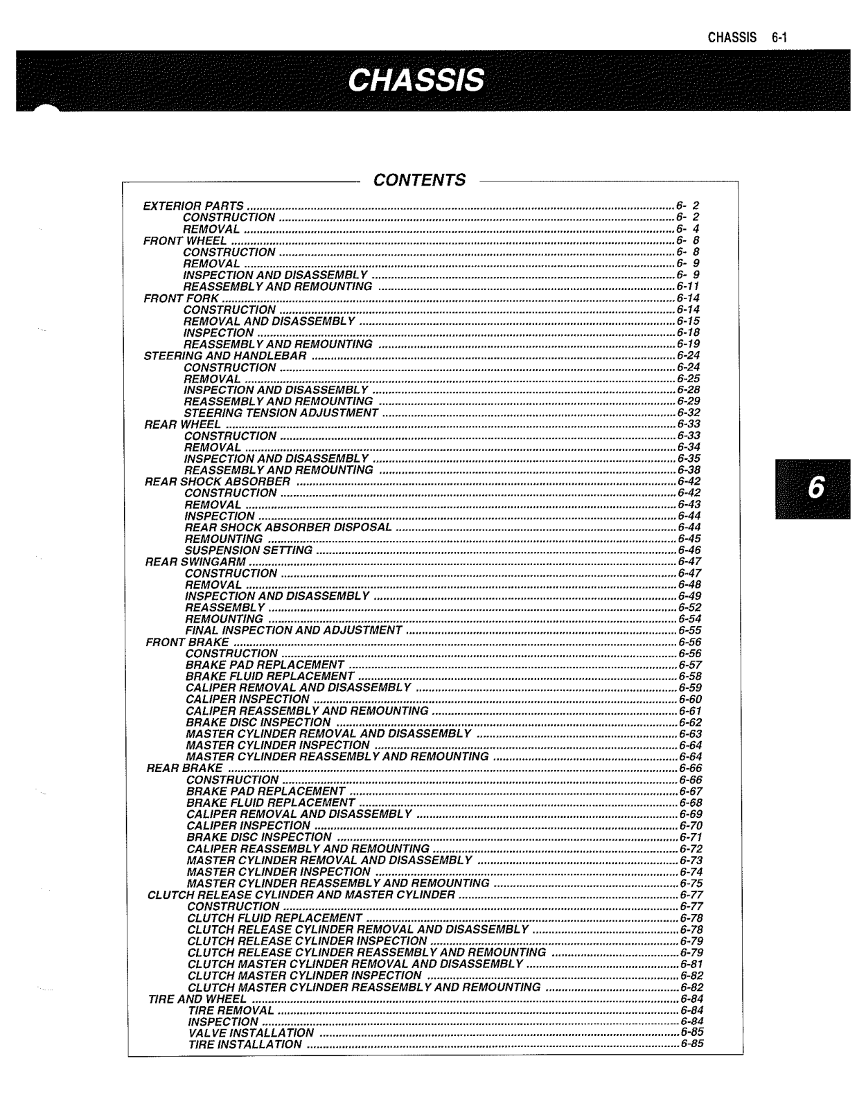 Suzuki DL1000V VSTROM Service Manual 6A Chassis