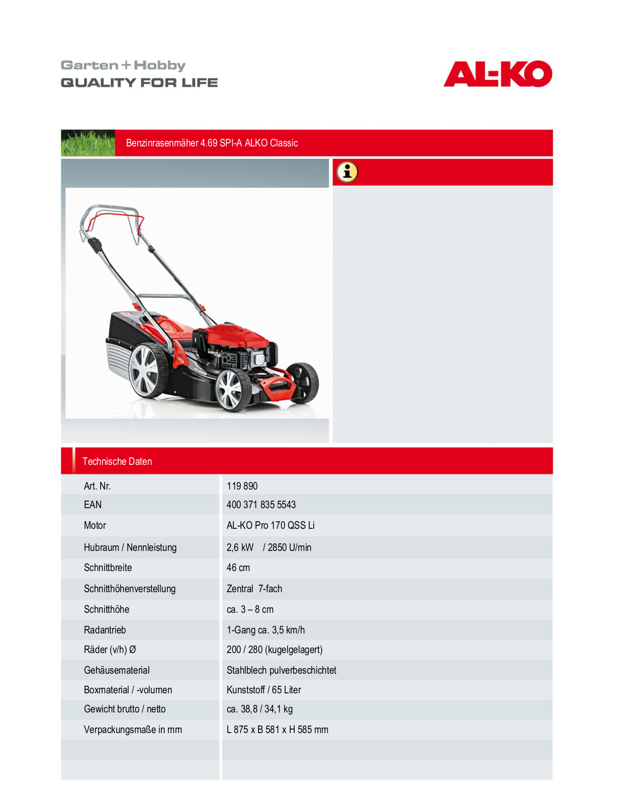 AL-KO Pro 170 QSS Li USER MANUAL