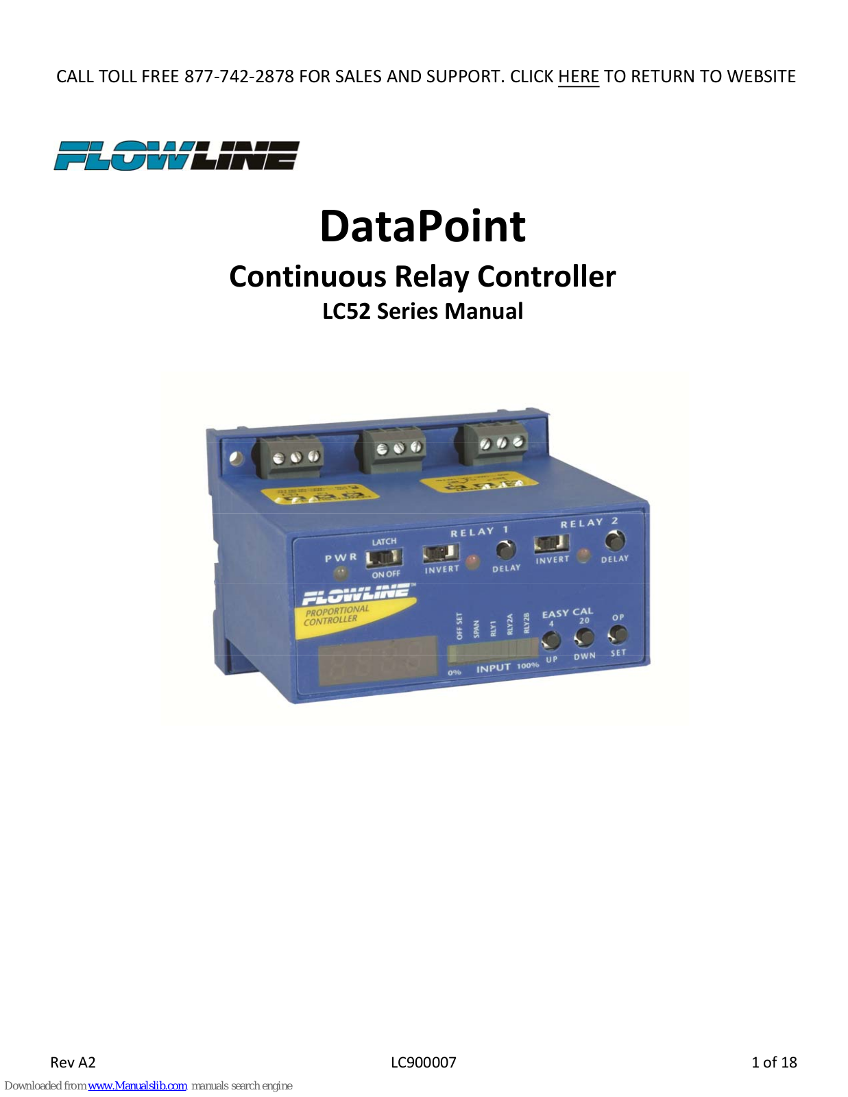 FlowLine DataPoint LC52, DataPoint LC52 series Series Manual