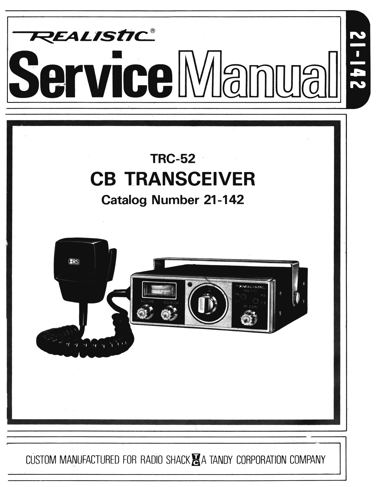 Realistic   RadioShack TRC-52 Service Manual