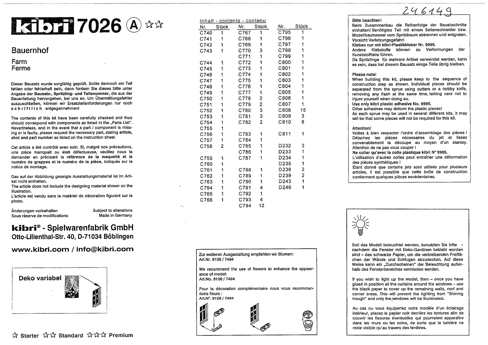 Kibri 7026 User Manual