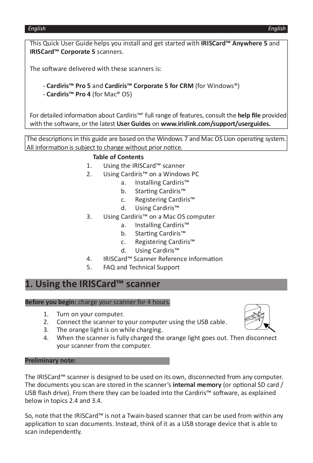 IRIS Cardiris 5 User guide