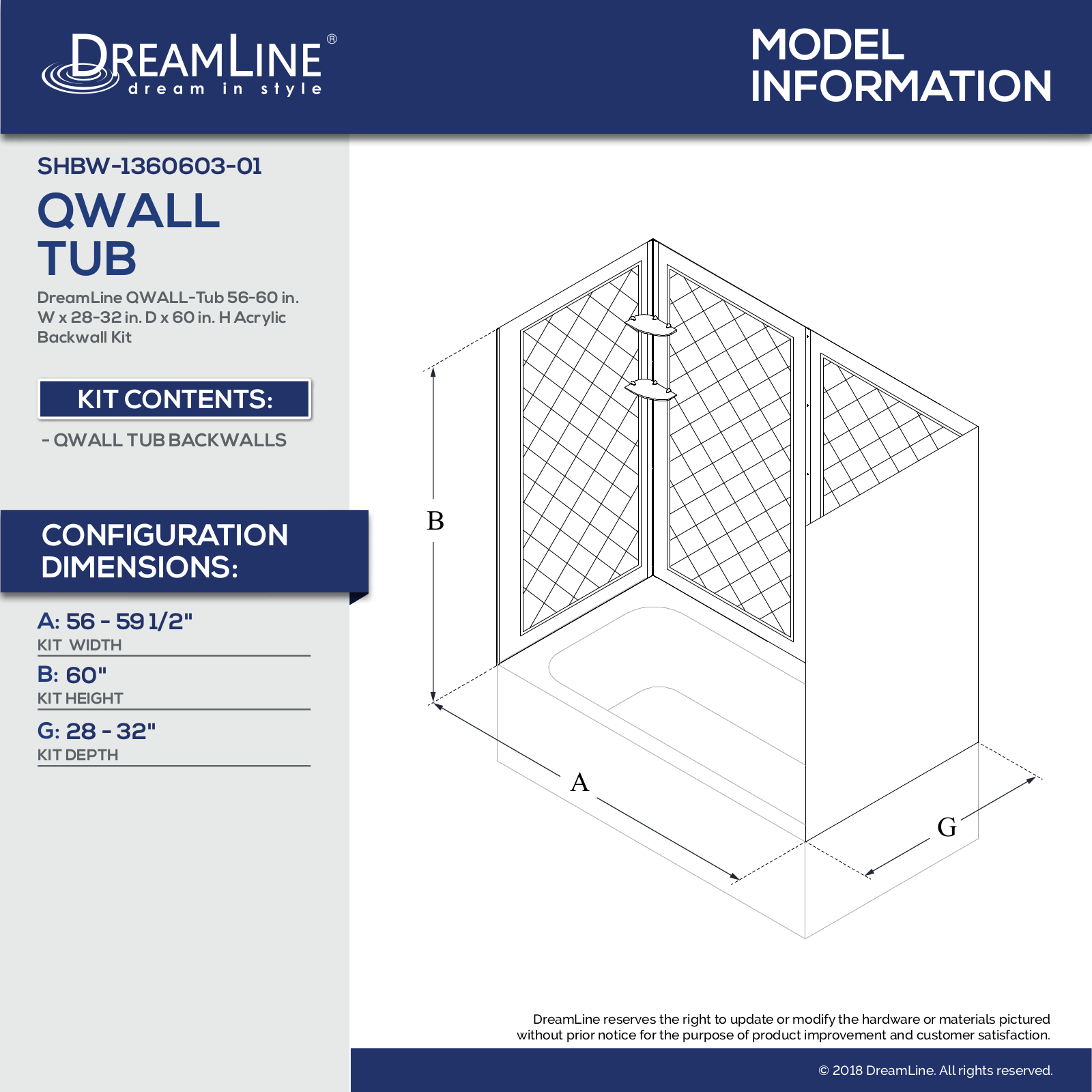 DreamLine DLN3244 Specifications & Dimensions - ManualMachine.com