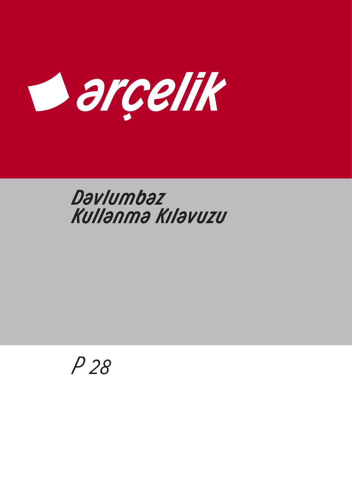 Arçelik P28 User manual - ManualMachine.com