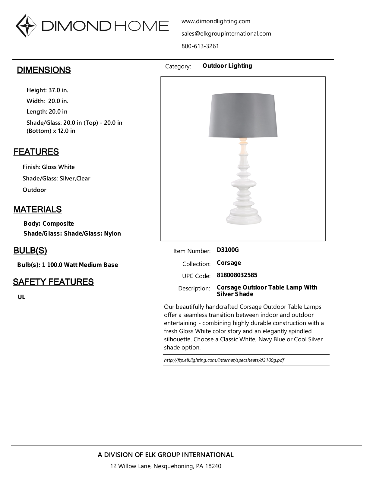 ELK Home D3100G User Manual