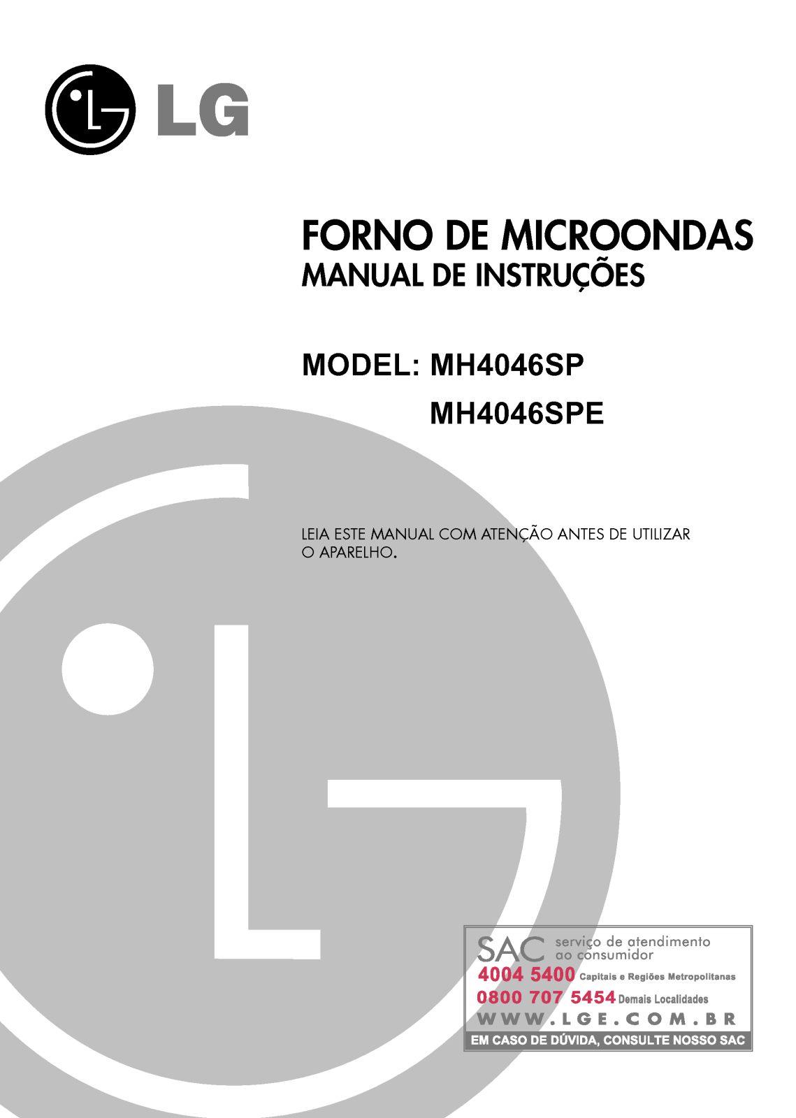 Lg MH-4046SPE, MH-4046SP User Manual