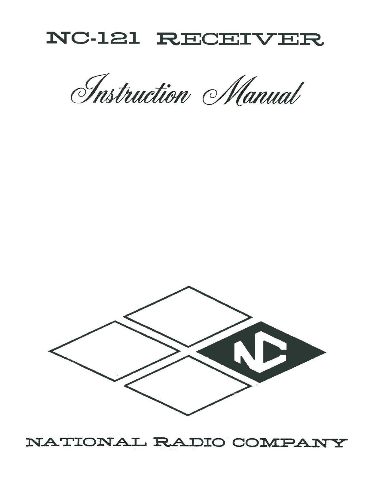 National Radio NC-121 Instruction Manual