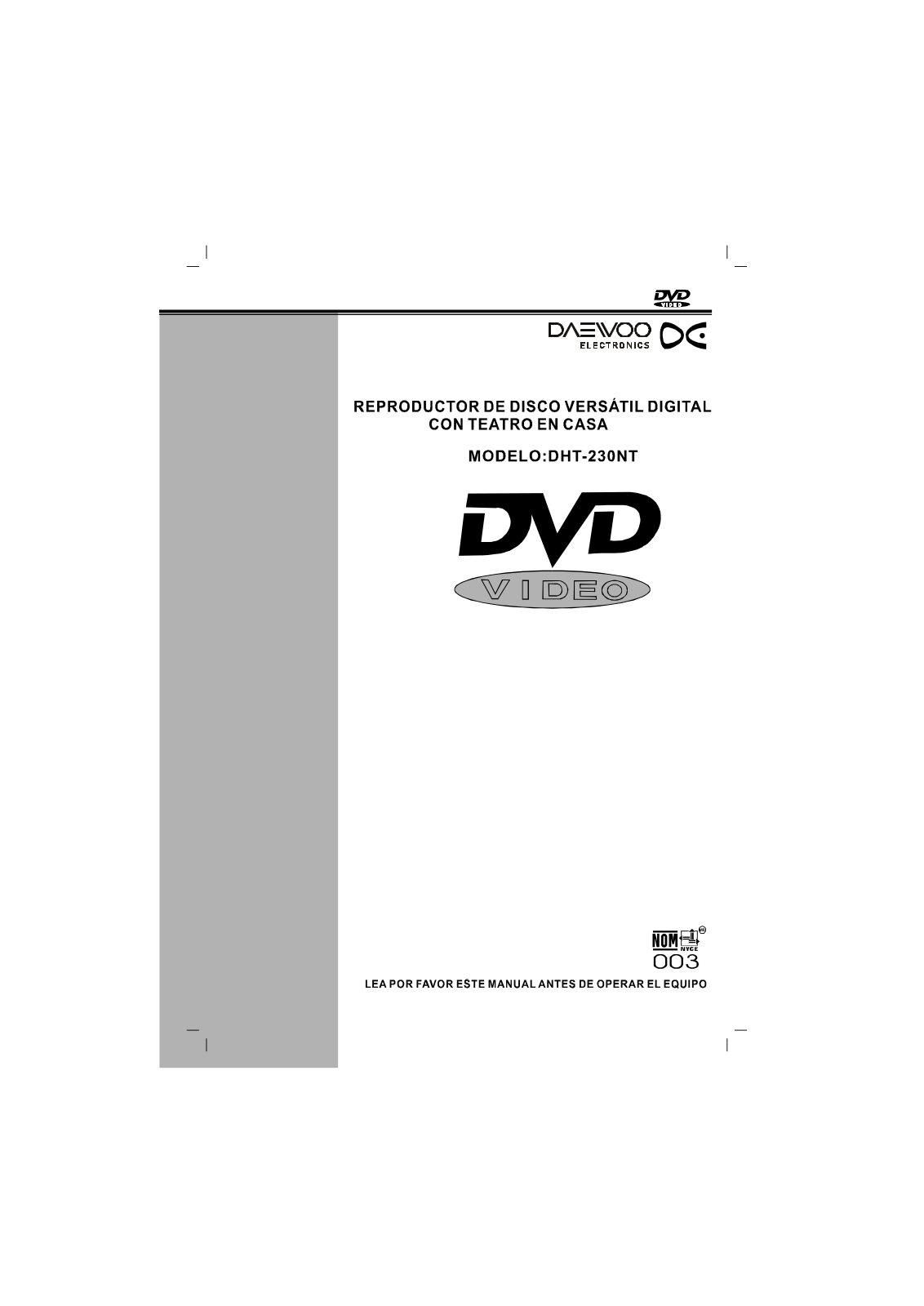 DAEWOO DHT-230NT Service Manual
