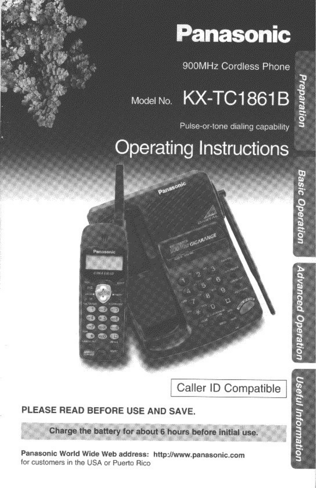 Panasonic kx-tc1861 Operation Manual