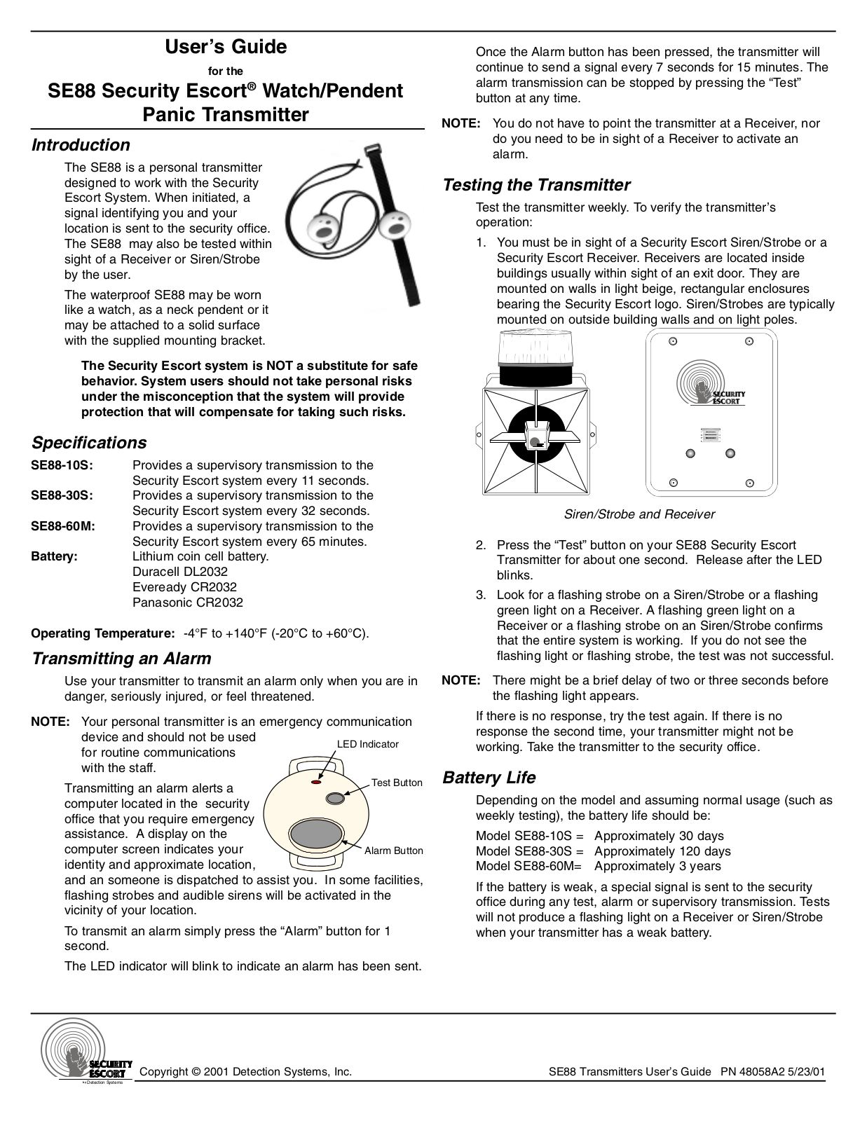 Bosch Security Systems 0117 05 Users manual