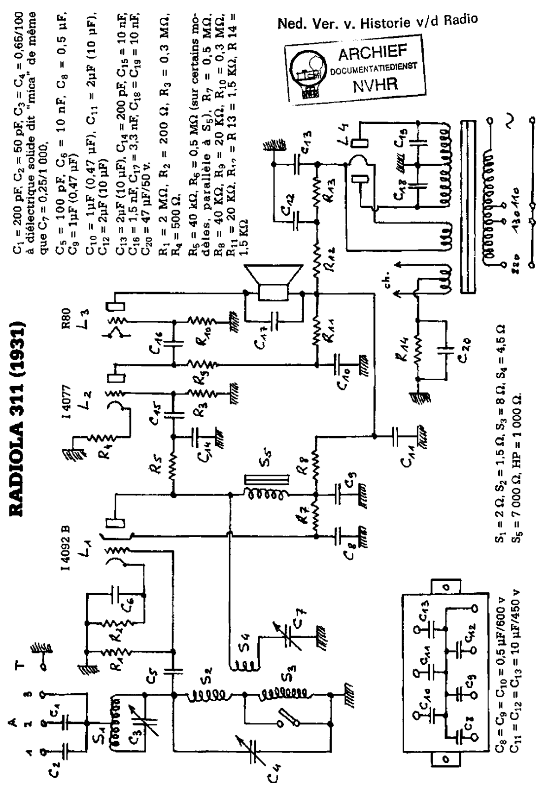 Radiola 311 Schematic