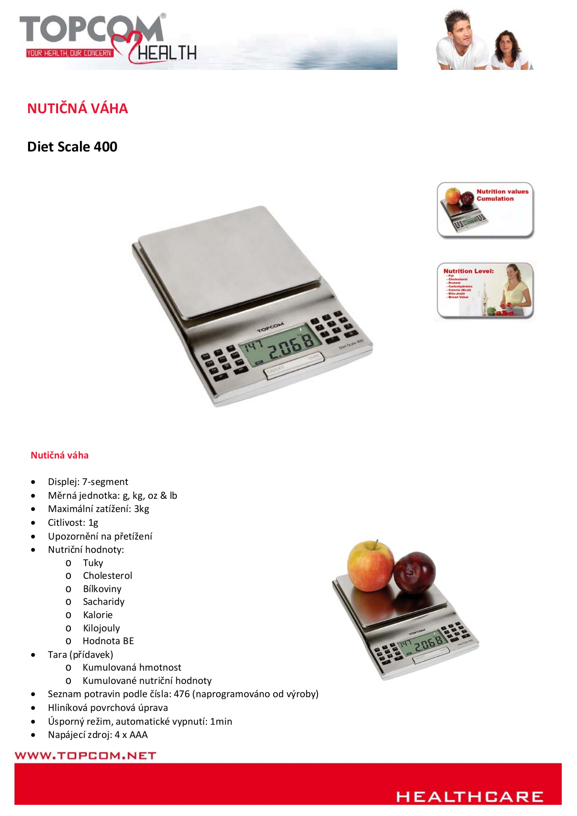 Topcom Diet Scale 400 User Manual