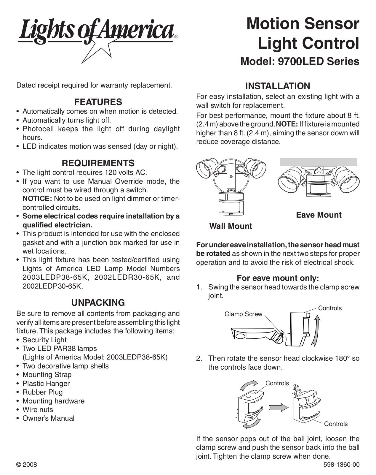 Heath Zenith 9700LeD User Manual