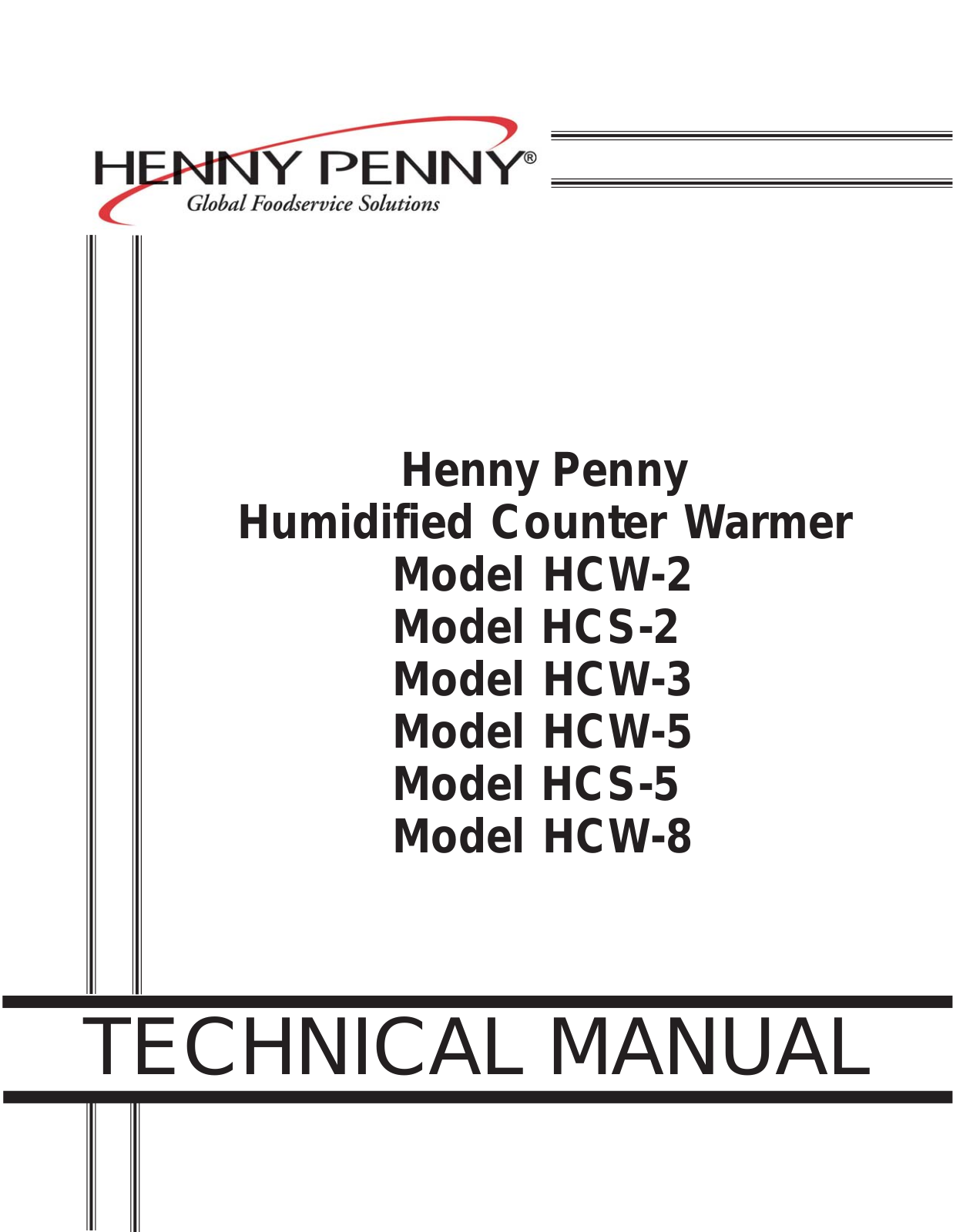 Henny Penny HCW-8 User Manual