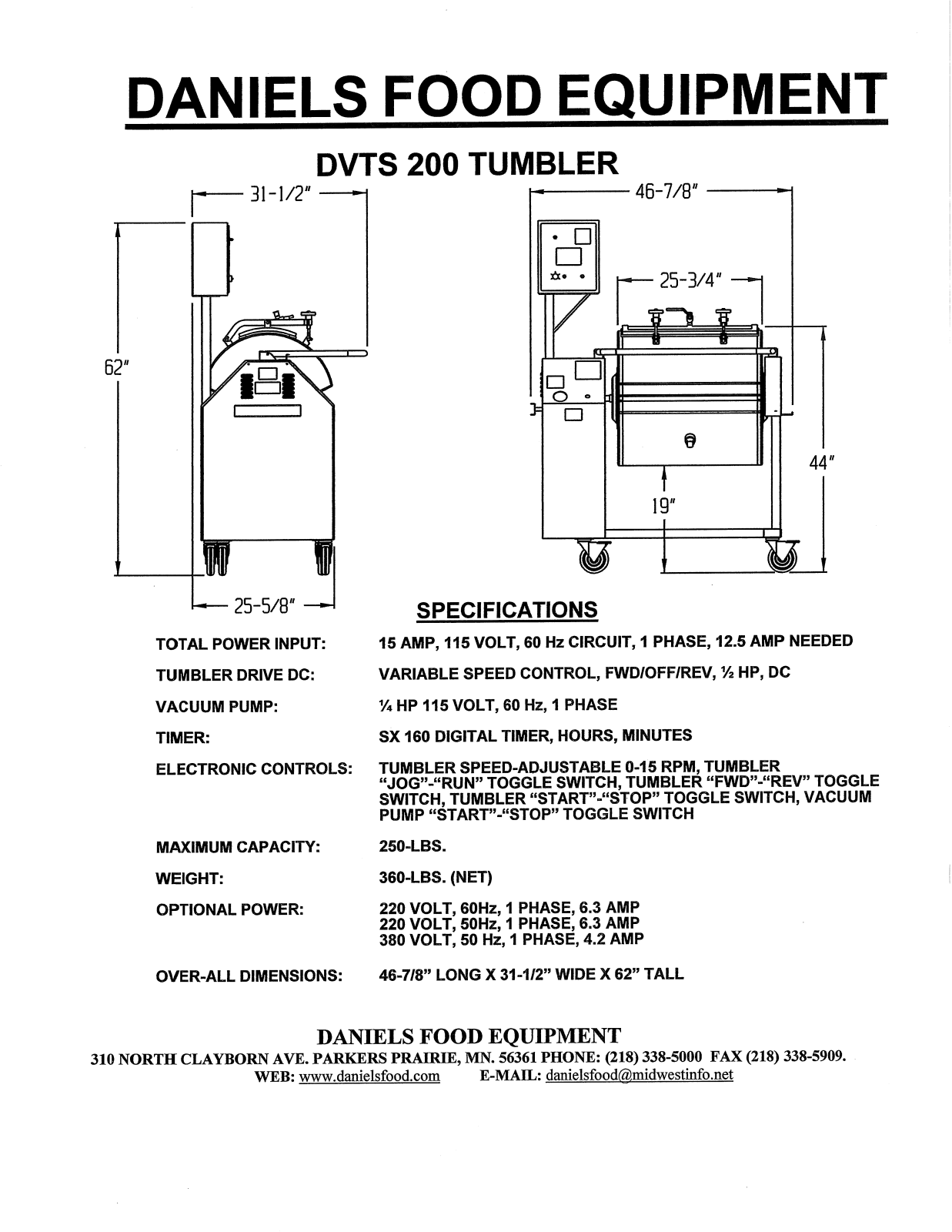 Daniels DVTS-200 User Manual