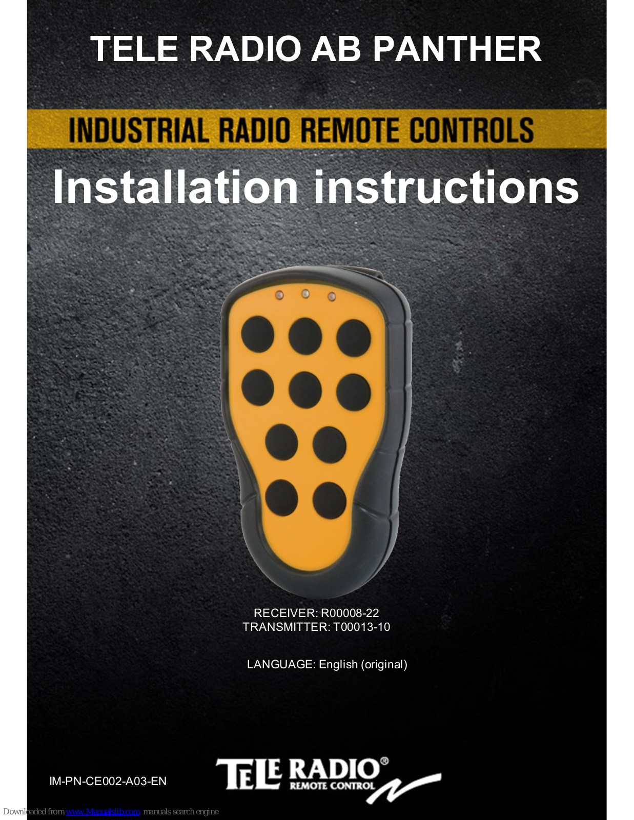 Tele Radio R00008-22, T00013-10 Installation Instructions Manual