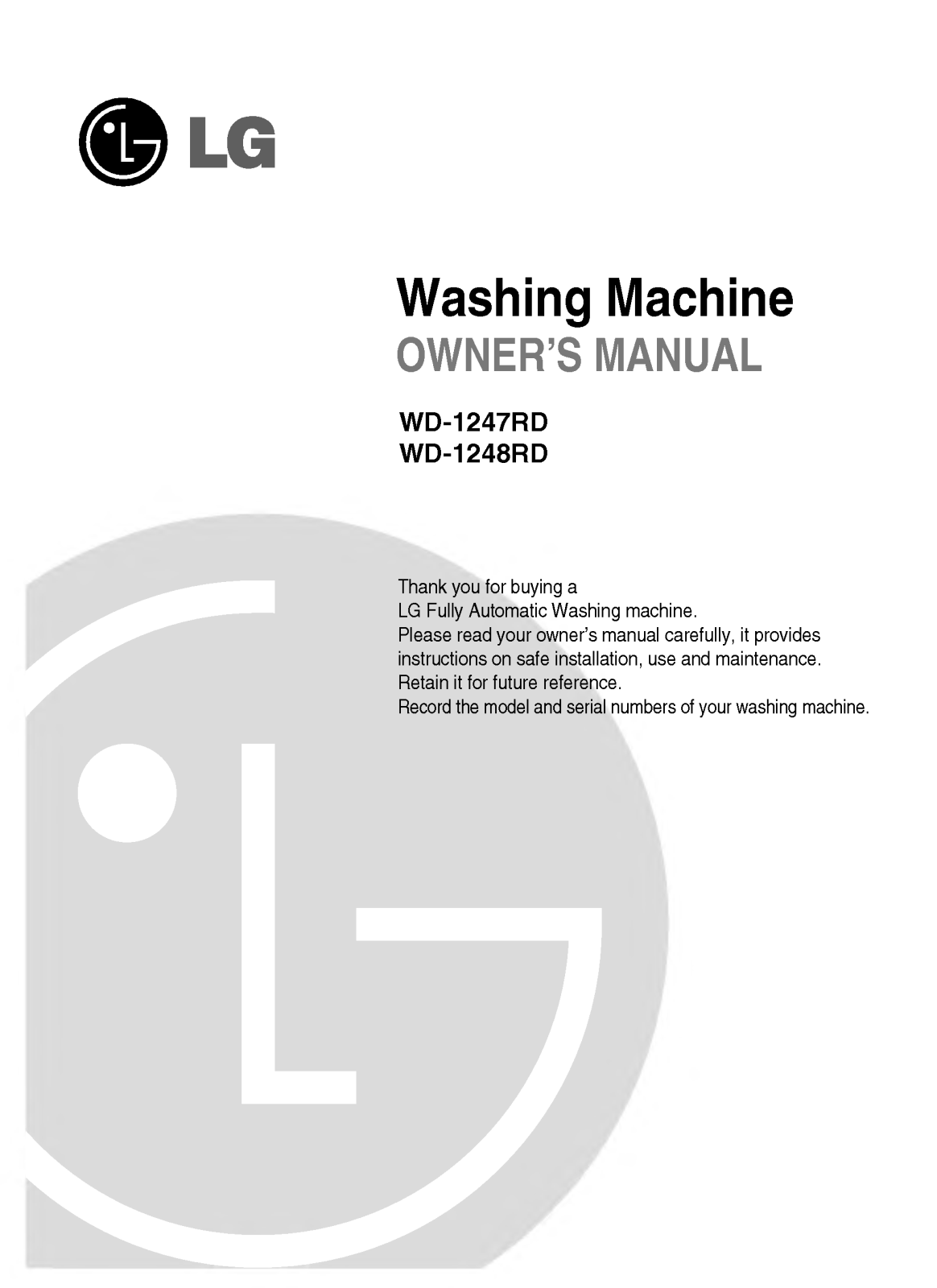 LG WD-1247RD User Manual