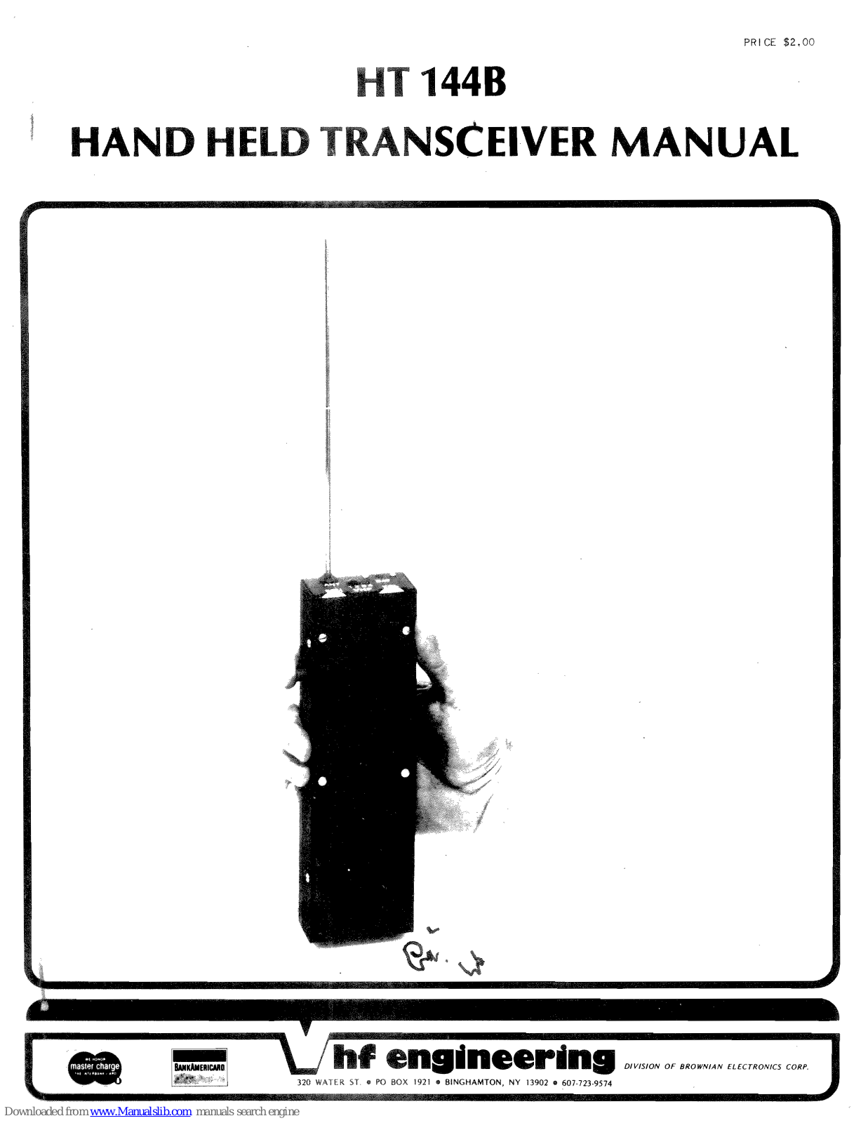 VHF Engineering HT 144B Manual Manual