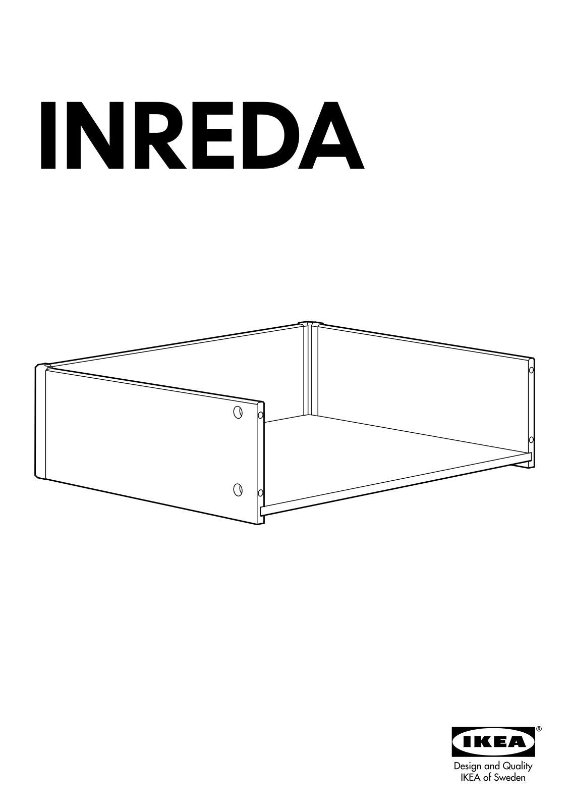 IKEA INREDA FULLY EXTENDING DRAWER 24X19 Assembly Instruction