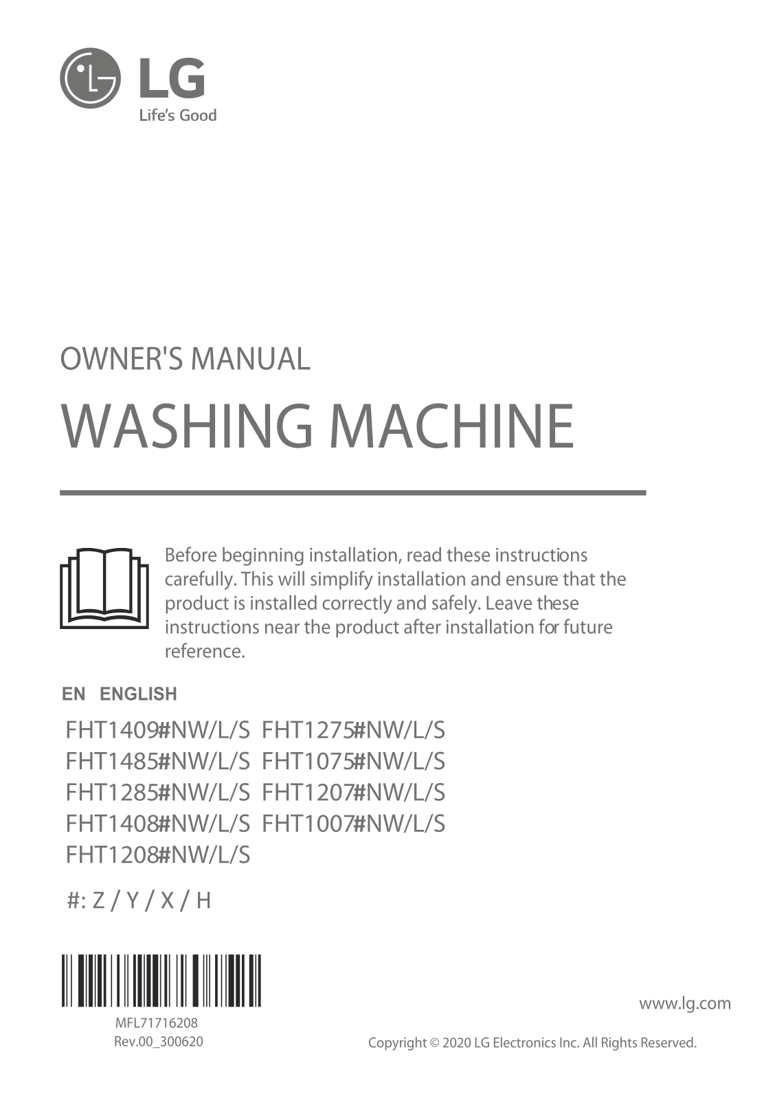 LG FHT1408ZNL Owner’s Manual