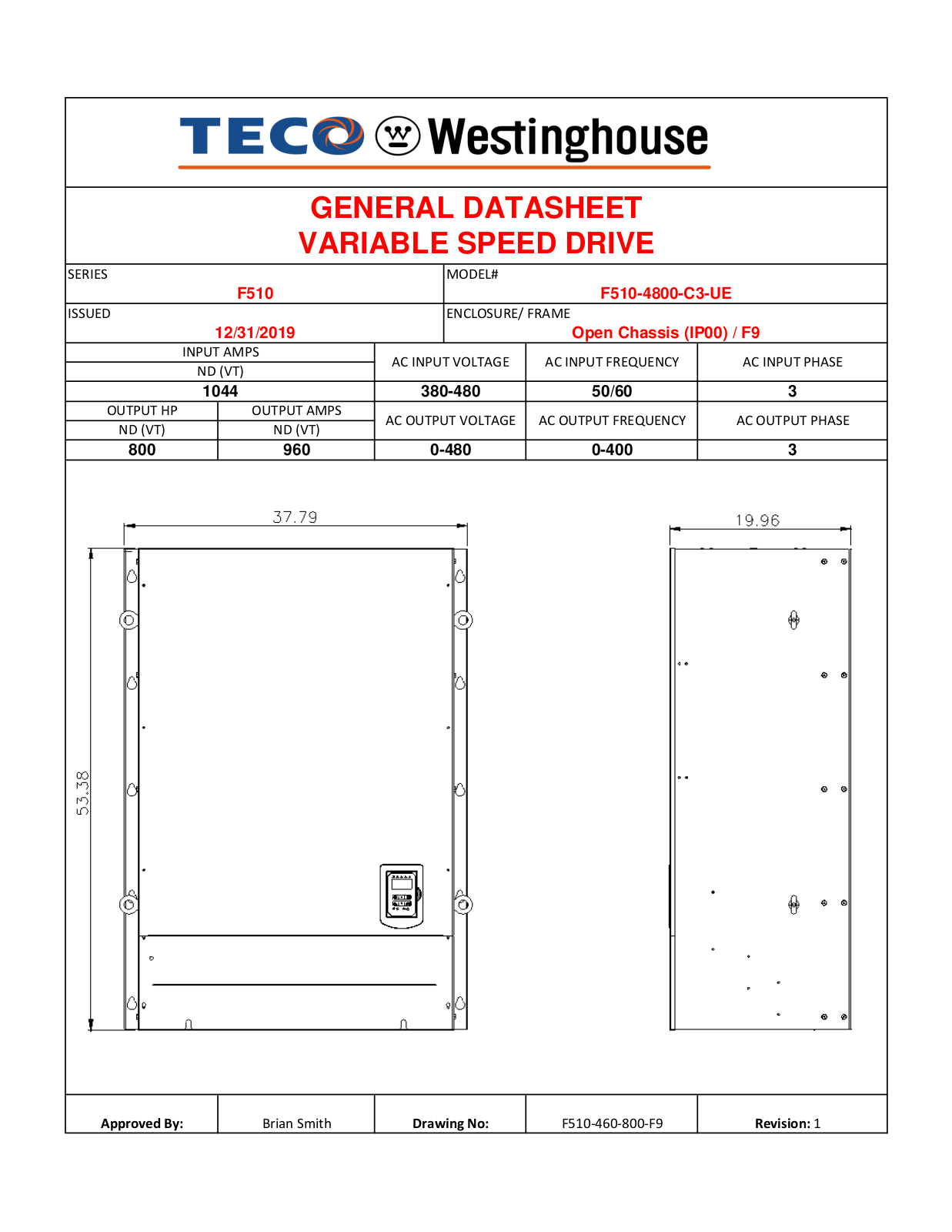 Teco F510-4800-C3-UE Data Sheet