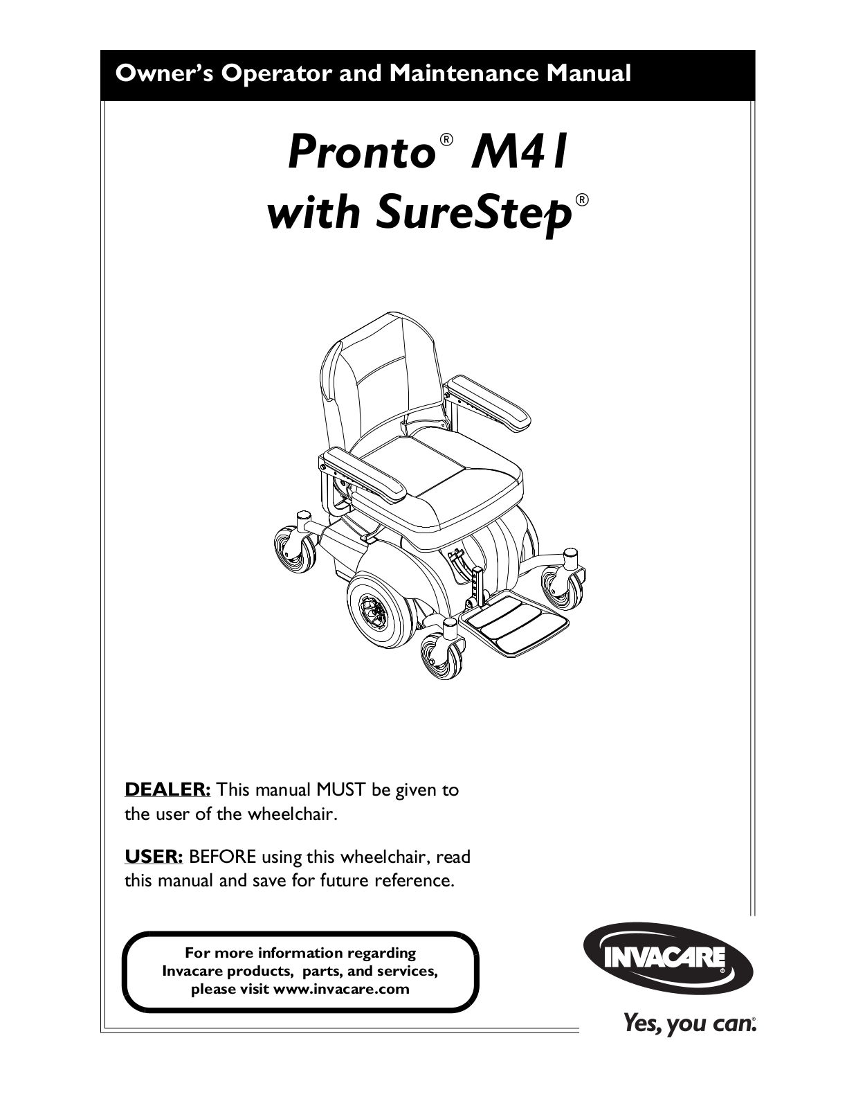 Invacare 1143206 User Manual