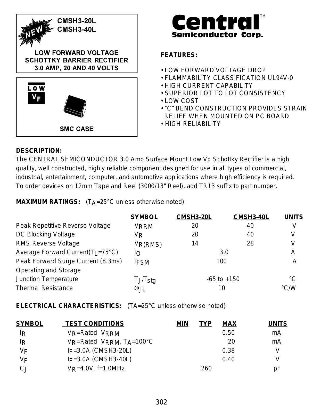 CENTR CMSH3-40L, CMSH3-20L Datasheet