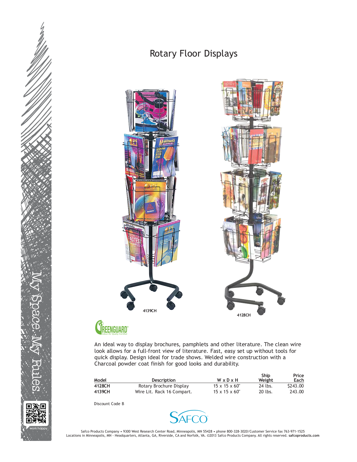 Safco 4139CH User Manual