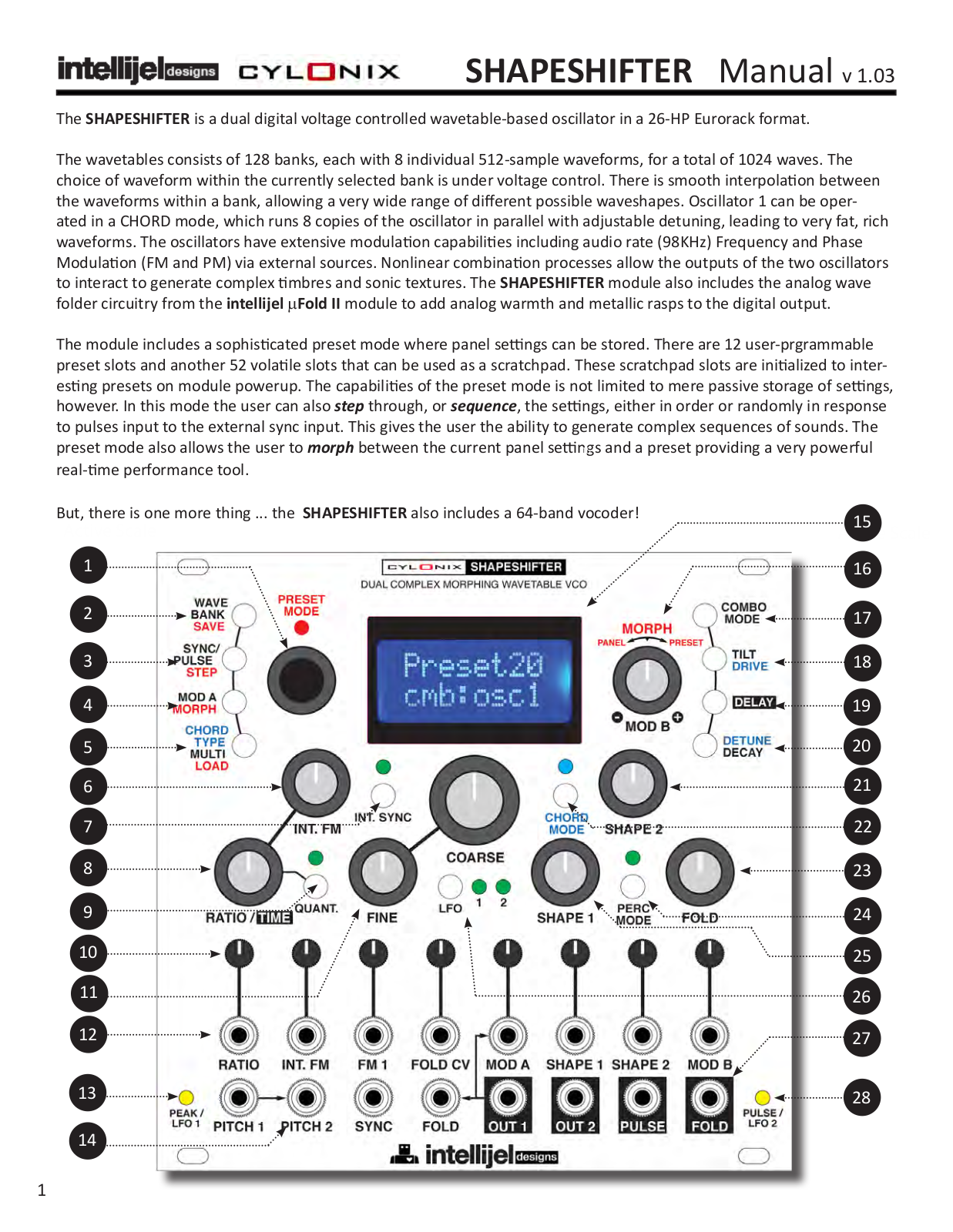 Intellijel Cylonix Shapeshifter User Manual