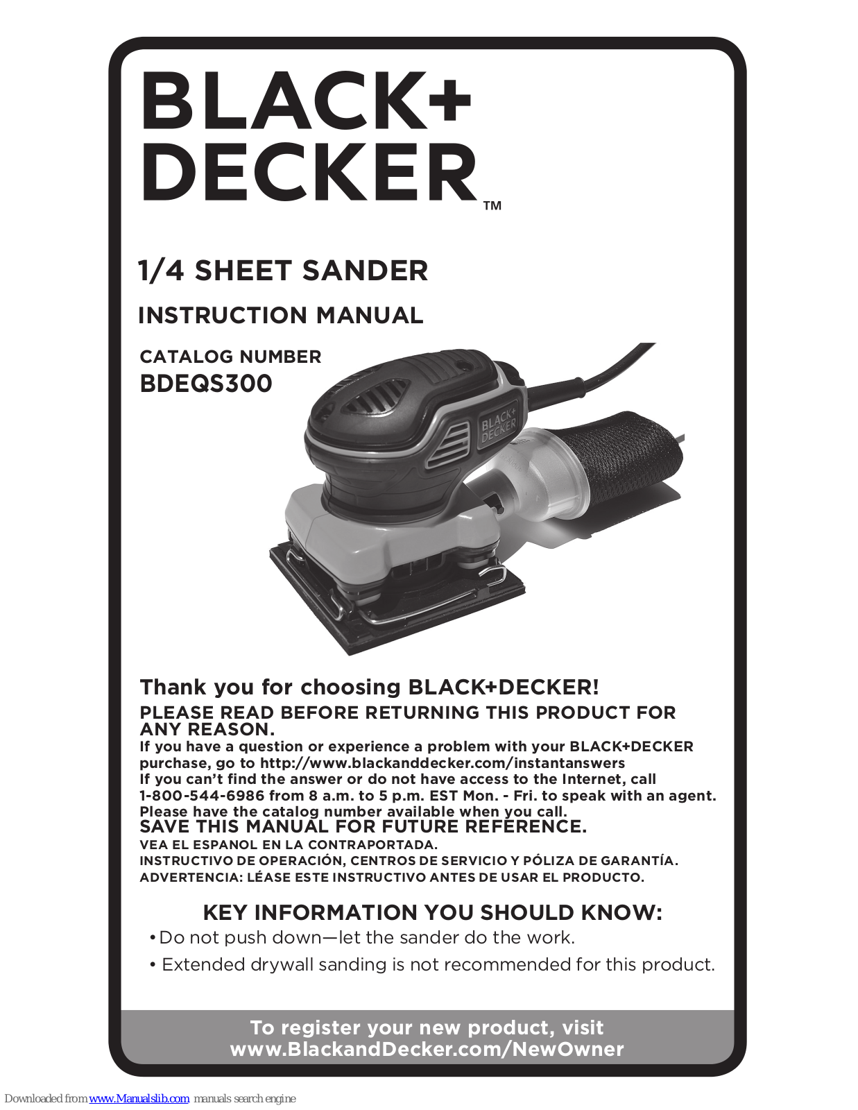 Black & Decker BDEQS300 Instruction Manual